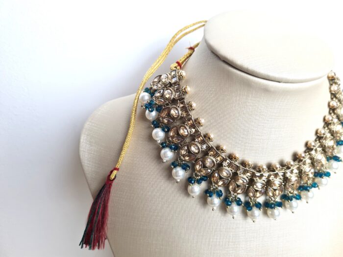 Conjunto completo de semi joia indiana para festas Saraswati Green