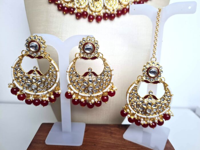 Conjunto completo de semi joia indiana para festas Durga Gold