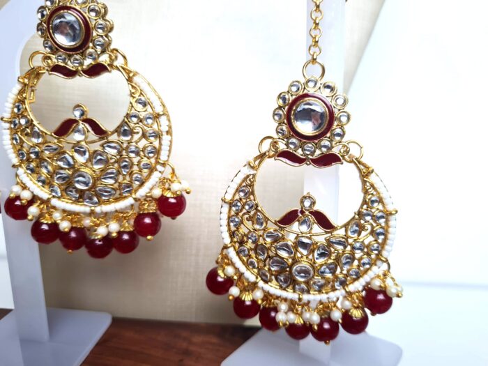 Conjunto completo de semi joia indiana para festas Durga Gold
