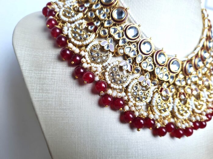 Conjunto completo de semi joia indiana para festas Durga Gold