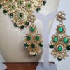 Conjunto completo de semi joia indiana para festas Parvati Green