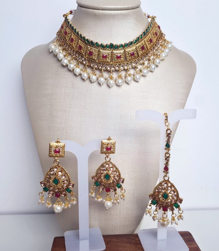20260529_183619 Conjunto completo de semi joia indiana para festas Radharani Rubi Green