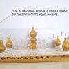Mandir Templo Hindu Artesanal Off-White e Dourado com Iluminação Om
