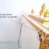 Mandir Templo Hindu Artesanal Off-White e Dourado com Iluminação Om