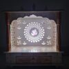 Mandir Templo Hindu Artesanal Off-White e Dourado com Iluminação Om