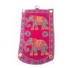 20260622_152938 Bolsinha indiana Porta celular bordado de elefante pink e verde