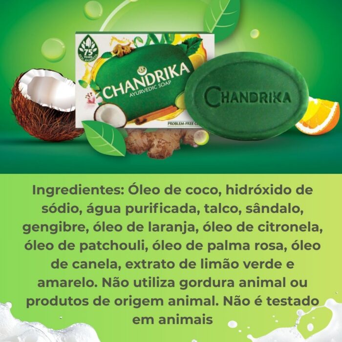 Kit 3 sabonetes ayurvédicos marcas Chandrika e Sidha