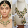 Conjunto completo de semi joia indiana para festas Parvati Green
