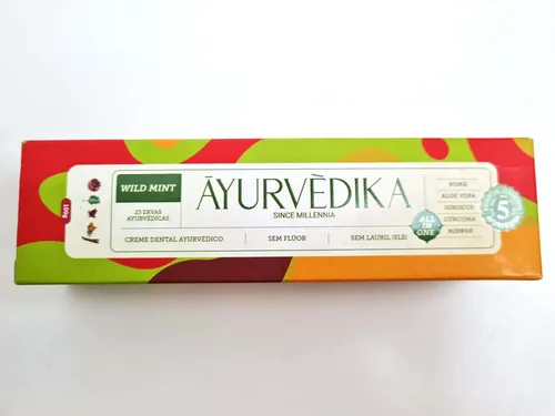 Kit 3 Creme Dental Ayurvèdika Sabor Wild Mint Sem Flúor 100g