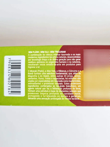 Kit 3 Creme Dental Ayurvèdika Sabor Wild Mint Sem Flúor 100g