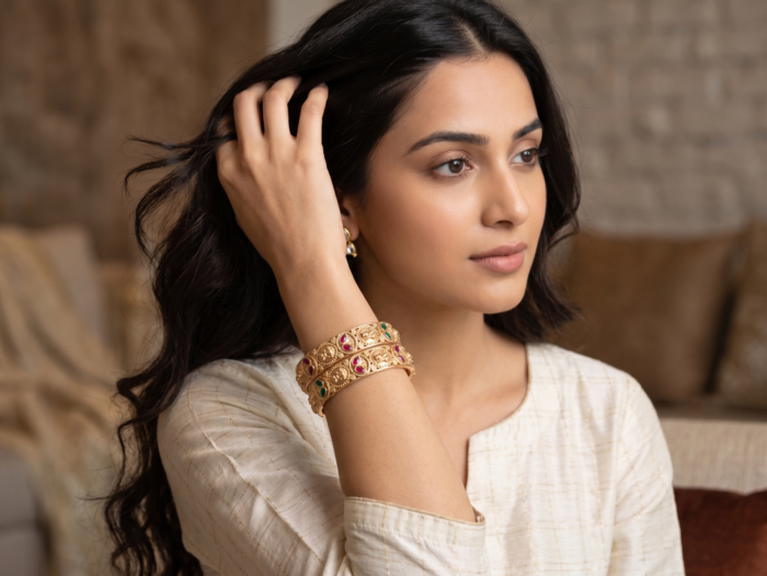 Conjunto de 2 pulseiras indianas Braceletes Realeza de Jaipur