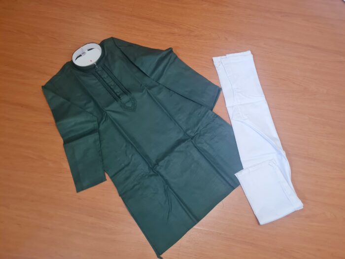 Conjunto de vestuário masculino para festas indianas Kurta verde com calça