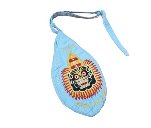Japamala Bead Bag estampa bordada de Narasimha azul