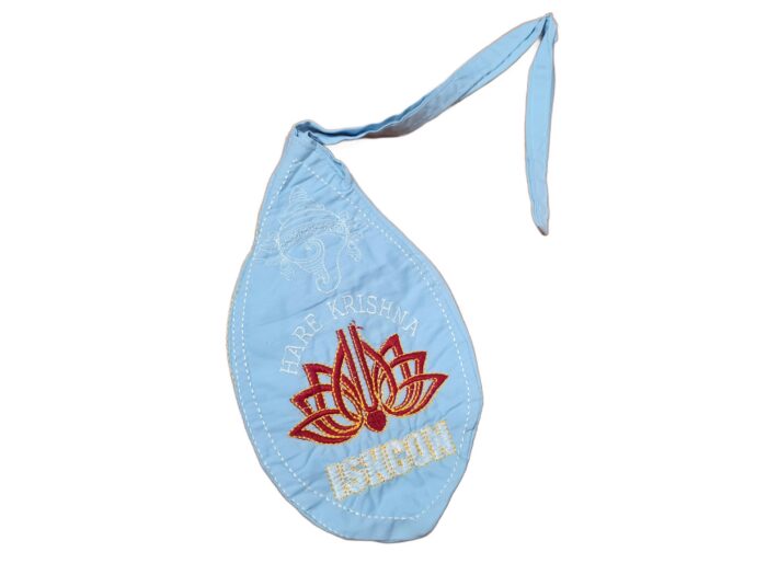 Japamala Bead Bag estampa bordada de Narasimha azul
