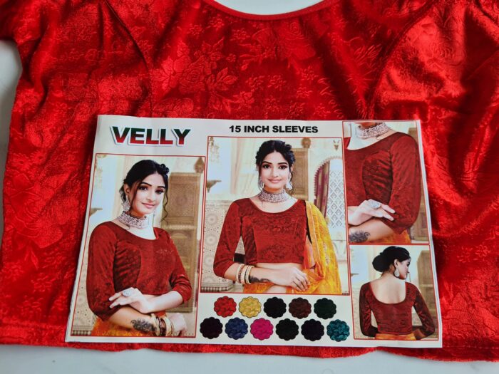 20260517_121919 Choli blusinha para usar com saree em veludo vermelho