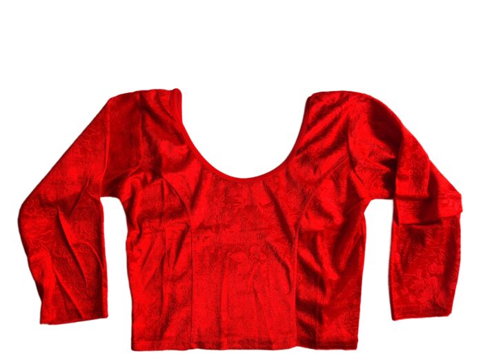 20260517_121950 Choli blusinha para usar com saree em veludo vermelho