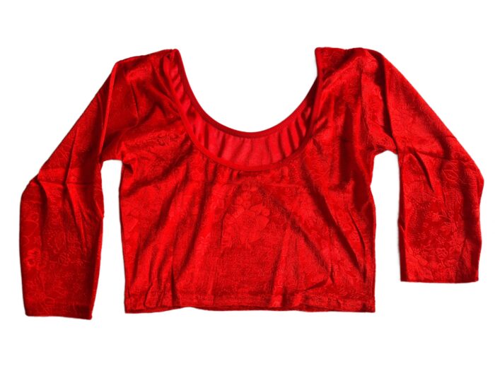 20260517_122032 Choli blusinha para usar com saree em veludo vermelho