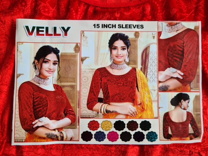 20260517_122053 Choli blusinha para usar com saree em veludo vermelho