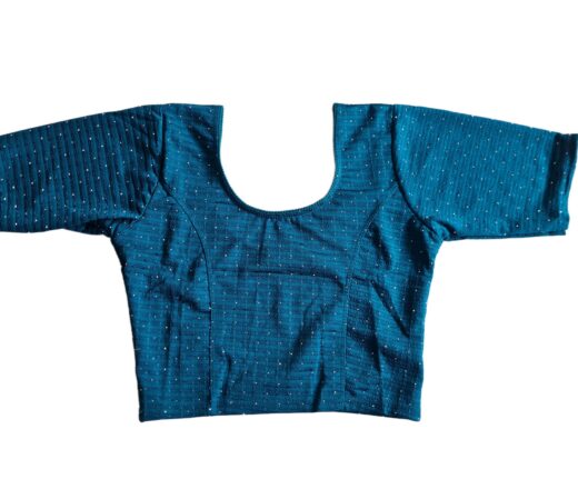 Choli blusinha para usar com saree em azul com pontos de luz