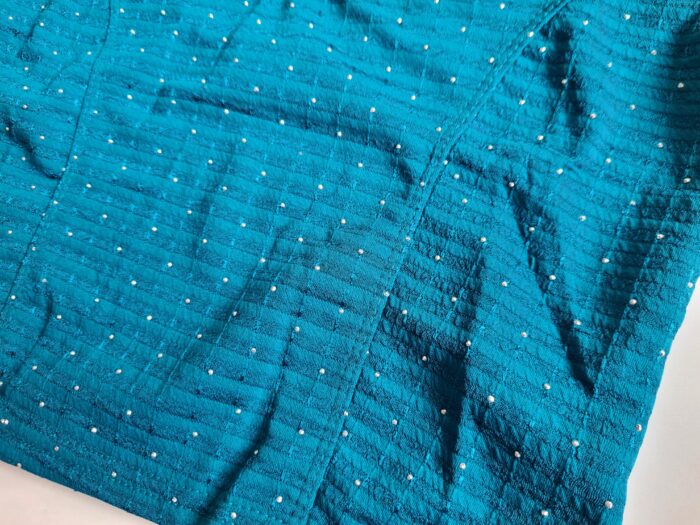 Choli blusinha para usar com saree em azul com pontos de luz
