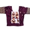 Choli blusinha para usar com saree em bordô bordado