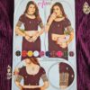 choli bordô e dourada