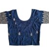 Choli blusinha para usar com saree em azul bordado