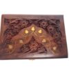 20260529_175851 Caixa indiana decorativa em madeira com entalhes e marchetaria em bronze M