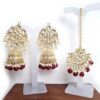 20260529_184654 Conjunto para festas indianas de brinco Jhumka com tikka bordô