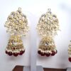 20260529_184658 Conjunto para festas indianas de brinco Jhumka com tikka bordô