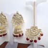 20260529_184710 Conjunto para festas indianas de brinco Jhumka com tikka bordô