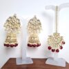 20260529_184720 Conjunto para festas indianas de brinco Jhumka com tikka bordô