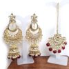 20260529_185132 Conjunto para festas indianas de brinco Jhumka com tikka bordô