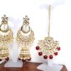 20260529_185148 Conjunto para festas indianas de brinco Jhumka clássico com tikka bordô