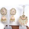 20260529_185443 Conjunto para festas indianas de brinco Jhumka com tikka rose pêssego