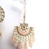 20260529_185503 Conjunto para festas indianas de brinco Jhumka com tikka rose pêssego