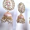 20260529_185514 Conjunto para festas indianas de brinco Jhumka com tikka rose pêssego