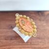 anel indiano dourado para festas com detalhe rosé e pedrinhas (regulável)