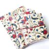 Kit com 4 cadernos indianos artesanais estampa floral de tecido