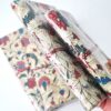 Kit com 4 cadernos indianos artesanais estampa floral de tecido