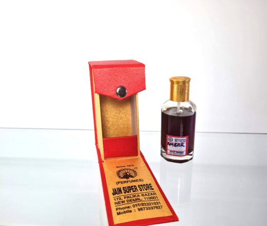 perfume attar aroma Amber (ambar) adocicado, jasmim, tuberosa e base de coco. 45ml. Feito na Índia na famosa perfumaria Jain.