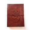 Cadernos indianos artesanais de couro com imagem de Ganesha