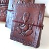 caderno de Ganesha de couro