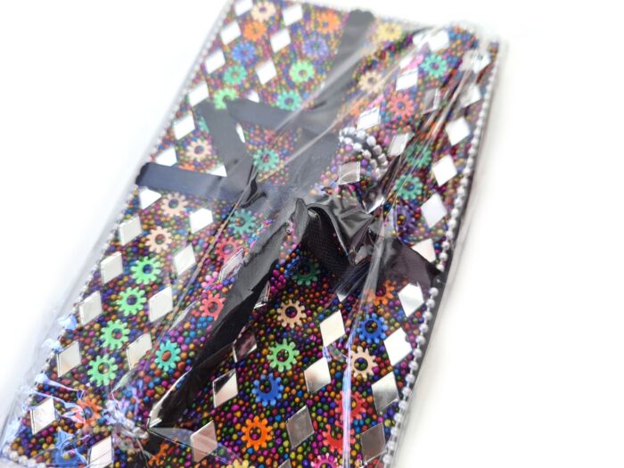 Kit de caderno e caneta indianos de miçangas preto