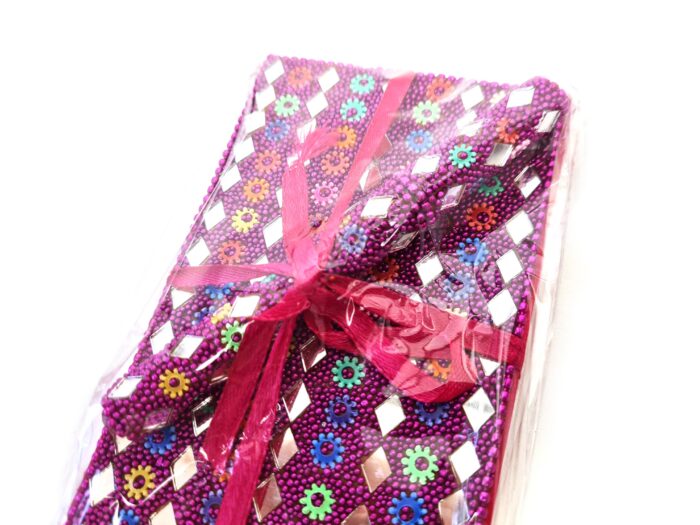 Kit de caderno e caneta indianos de miçangas pink
