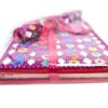 Kit de caderno e caneta indianos de miçangas pink