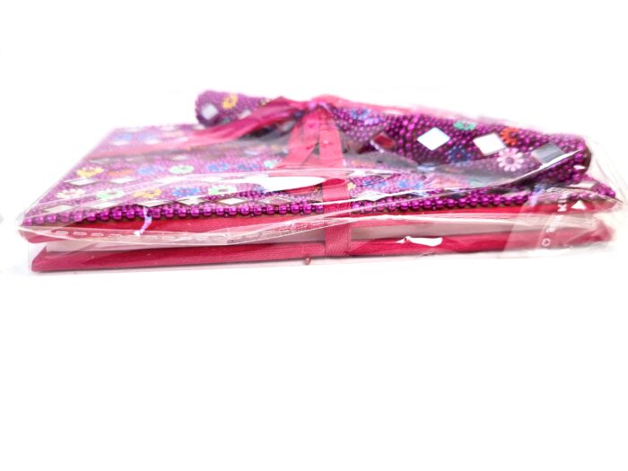 Kit de caderno e caneta indianos de miçangas pink