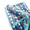 Kit de caderno e caneta indianos de miçangas azul turquesa