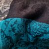 Pashimina indiana de cashmere estampa em preto e azul
