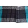 Pashimina indiana de cashmere estampa em preto e azul